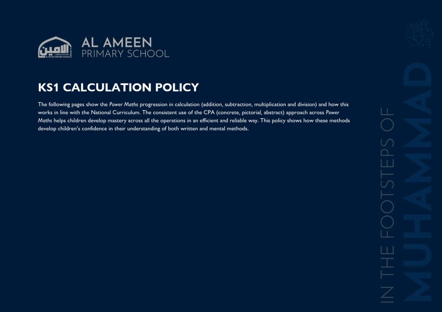 Al Ameen KS1 Calculation Policy_1